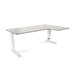 Mesa Metal Ajustable L Derecha 180 x 120 Blanco/Gris