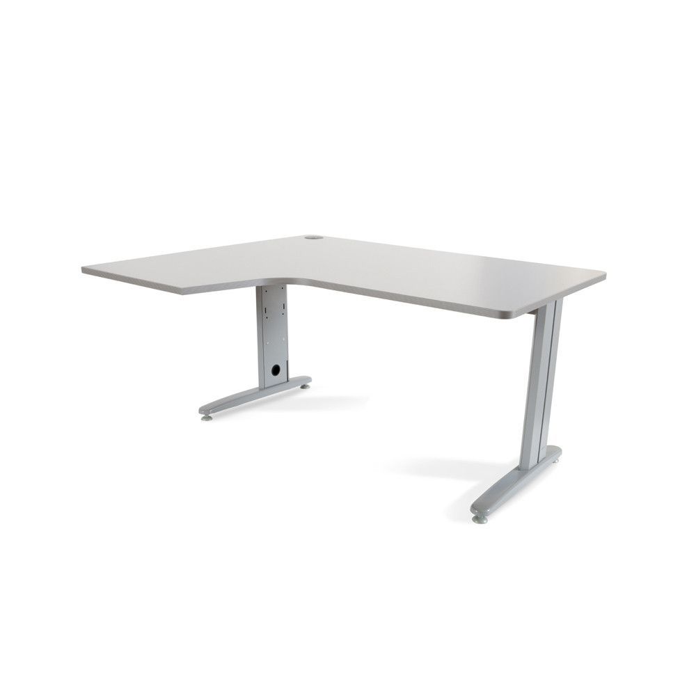 Mesa Metal Ajustable L Izquierda 160 x 120 Aluminio/Gris