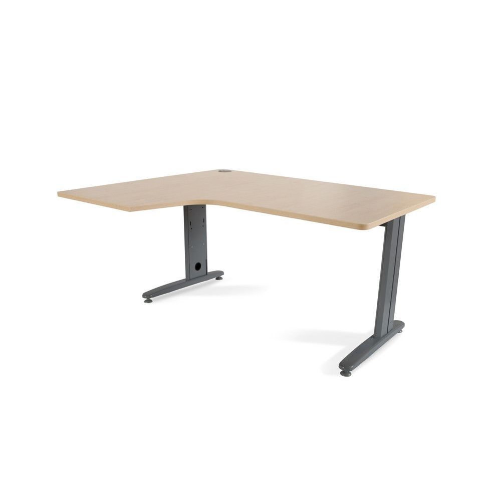 Mesa Metal Ajustable L Izquierda 160 x 120 Antracita/Haya