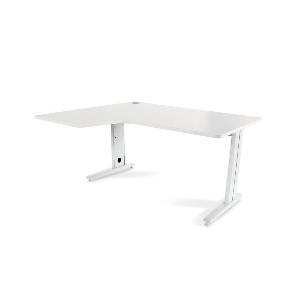 Mesa Metal Ajustable L Izquierda 160 x 120 Blanco/Blanco