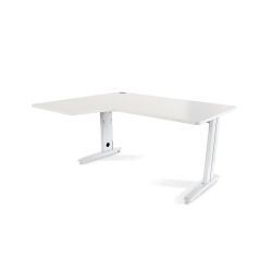 Mesa Metal Ajustable L Izquierda 160 x 120 Blanco/Blanco