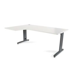Mesa Metal Ajustable L Izquierda 180 x 120 Antracita/Blanco