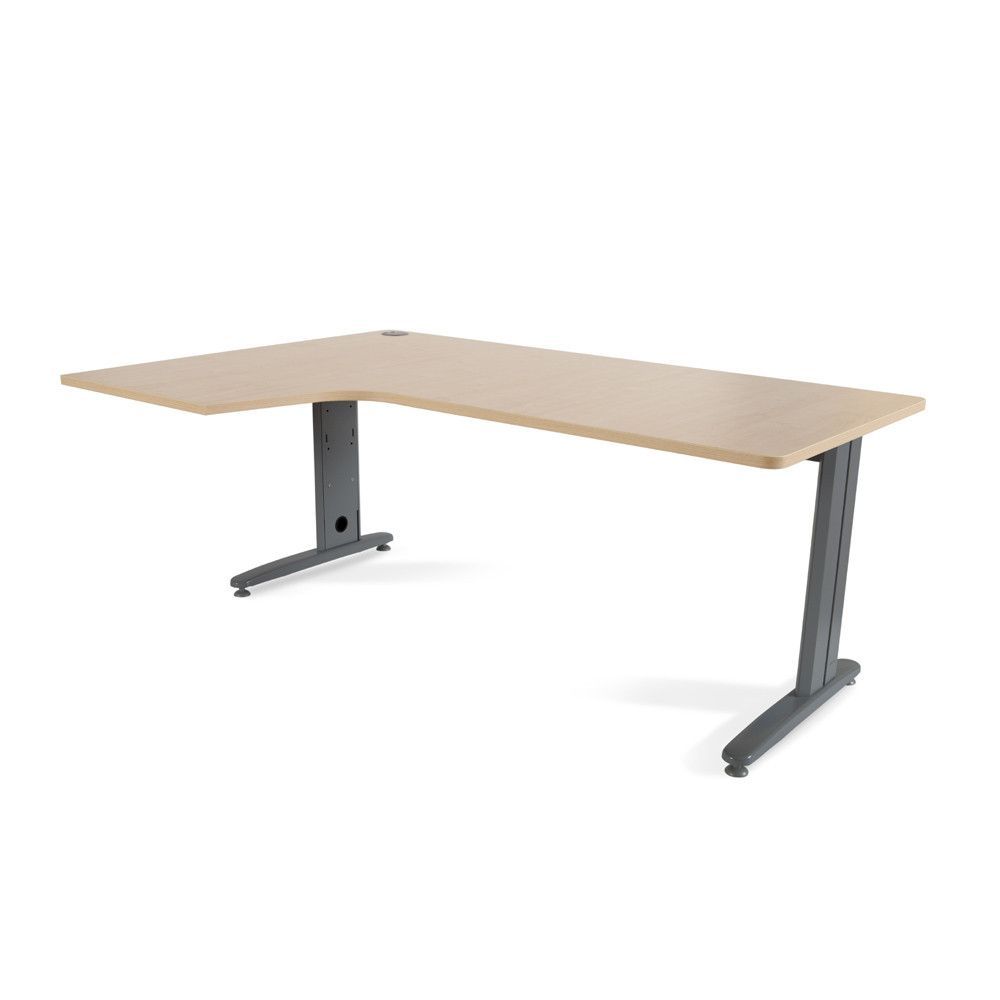 Mesa Metal Ajustable L Izquierda 180 x 120 Antracita/Haya