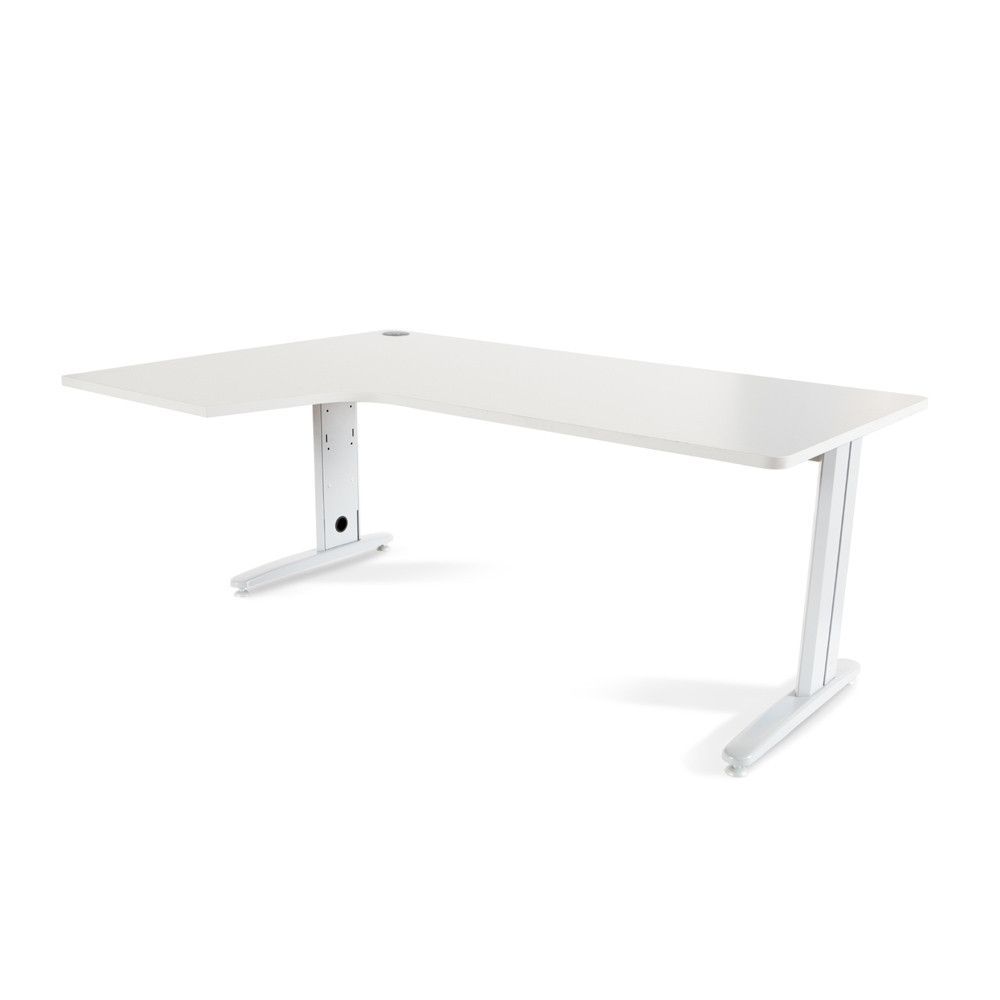 Mesa Metal Ajustable L Izquierda 180 x 120 Blanco/Blanco