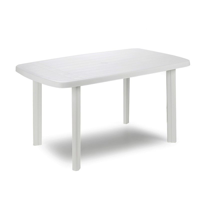Mesa oval color blanco 137x85x72cm ipae progarden