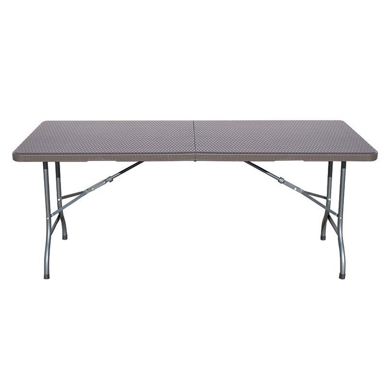 Mesa Poliet. Ratan Pleg. 179x74,5x72 Cm