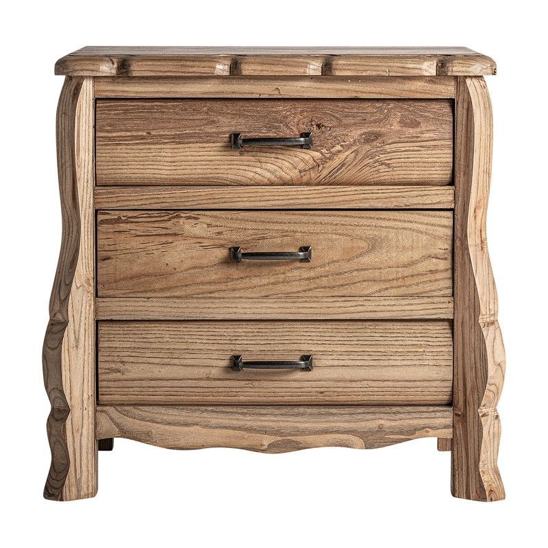 Mesita Brixton de madera de olmo en natural, 64 x 47 x 60 cm