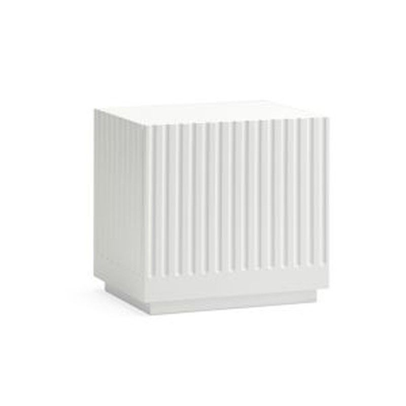 Mesita de noche de madera en blanco y crema, 52 x 38 x 50 cm | Doric