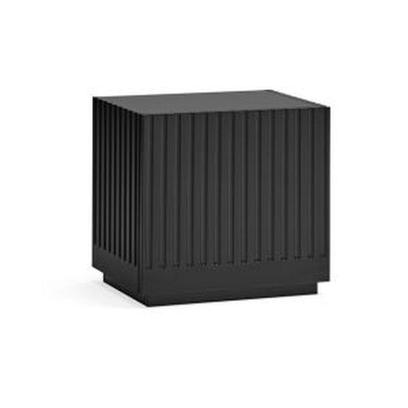 Mesita de noche de madera en negro y gris antracita, 52 x 38 x 50 cm | Doric