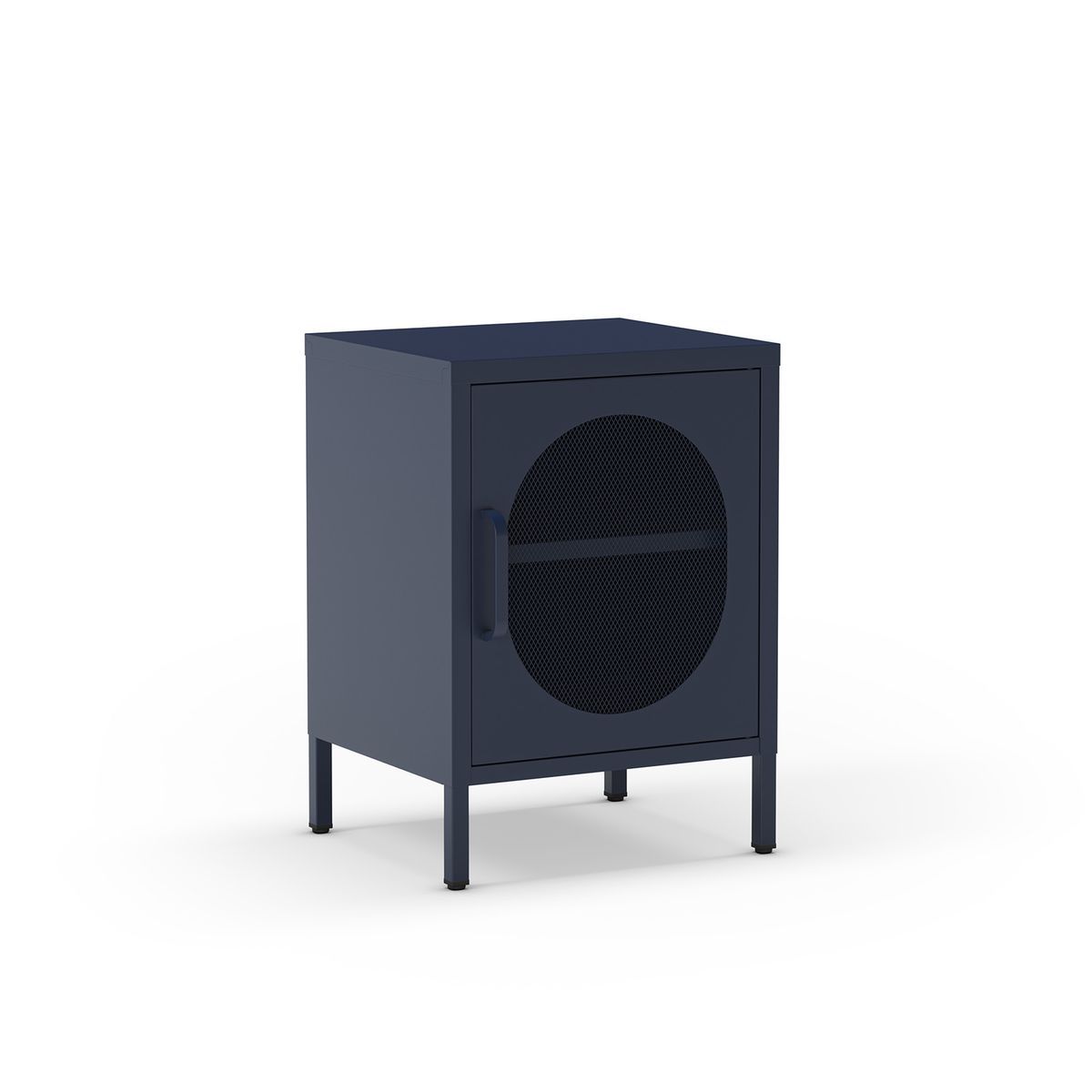Mesita de noche de metal en azul, 40 x 35 x 60 cm | Diora
