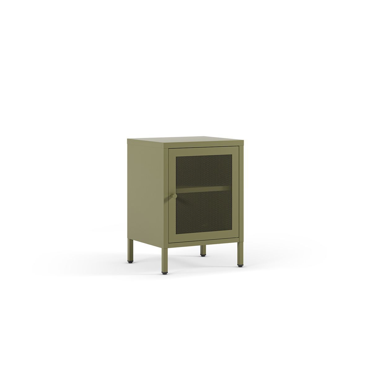 Mesita de noche de metal en verde, 40 x 35 x 60 cm | Fayna