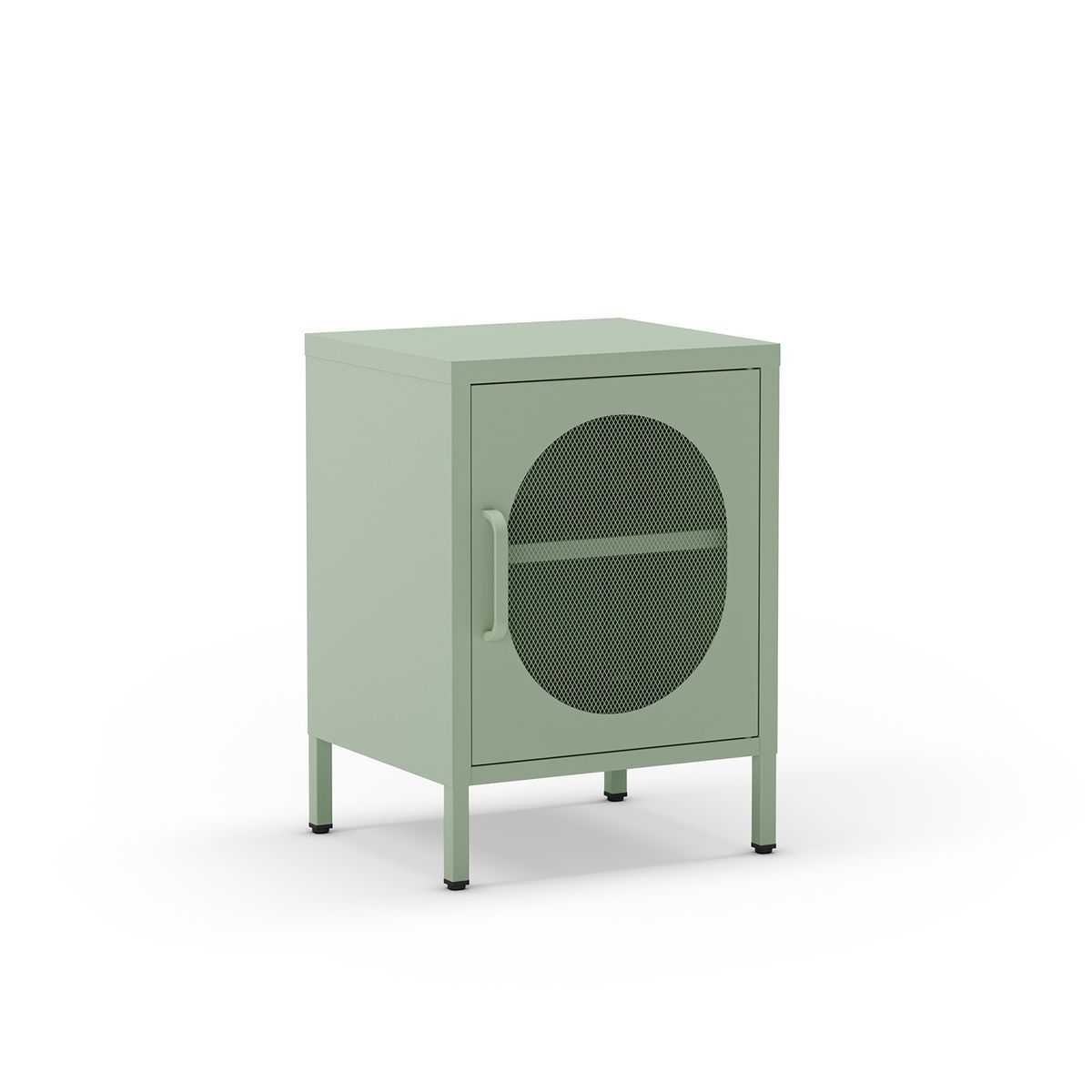 Mesita de noche de metal en verde menta, 40 x 35 x 60 cm | Diora