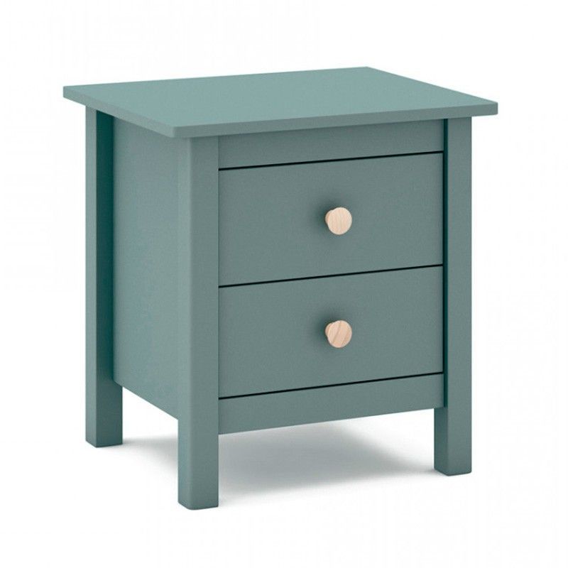 Mesita de noche de pino en verde, 46 x 35 x 49,5 cm | Max