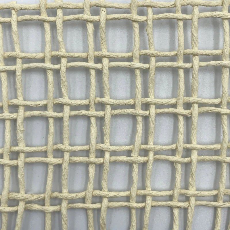 Metro lineal Tejido Paja de algodón Malla Cuadrada natural 80 cm