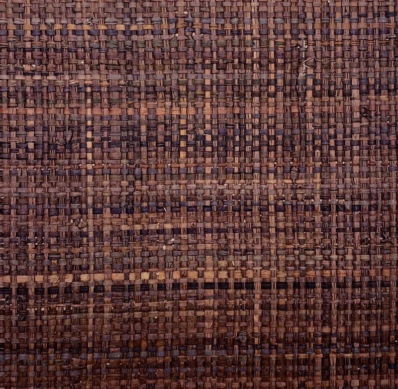 Metro lineal tejido rafia color marrón habano trama ancha 120 cm