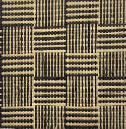 Metro lineal tejido rafia trama negro y natural ancho 120 cm