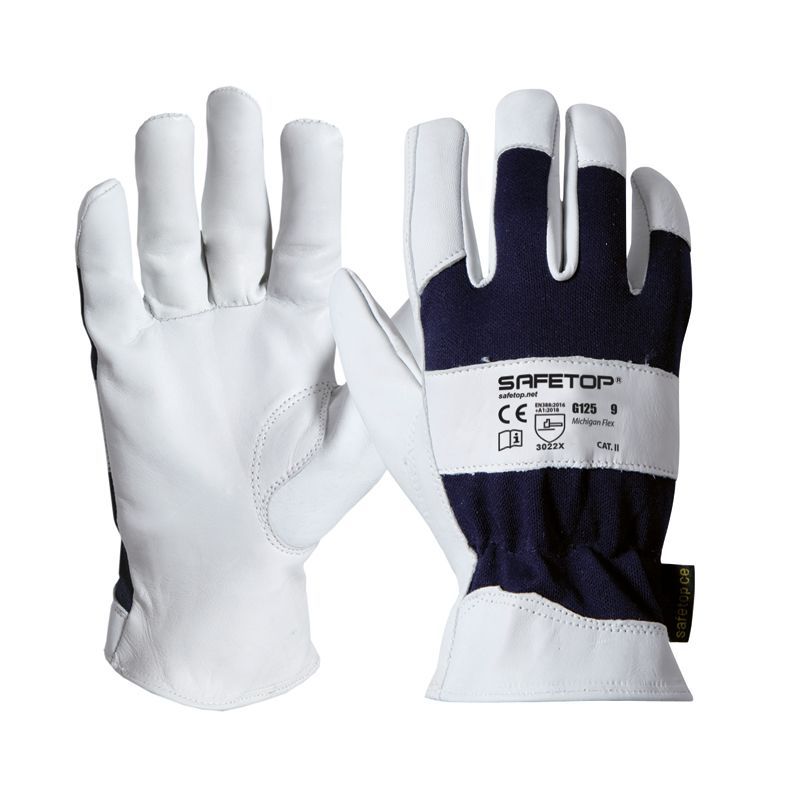 MICHIGAN FLEX, guante de poliéster y piel flor cabra