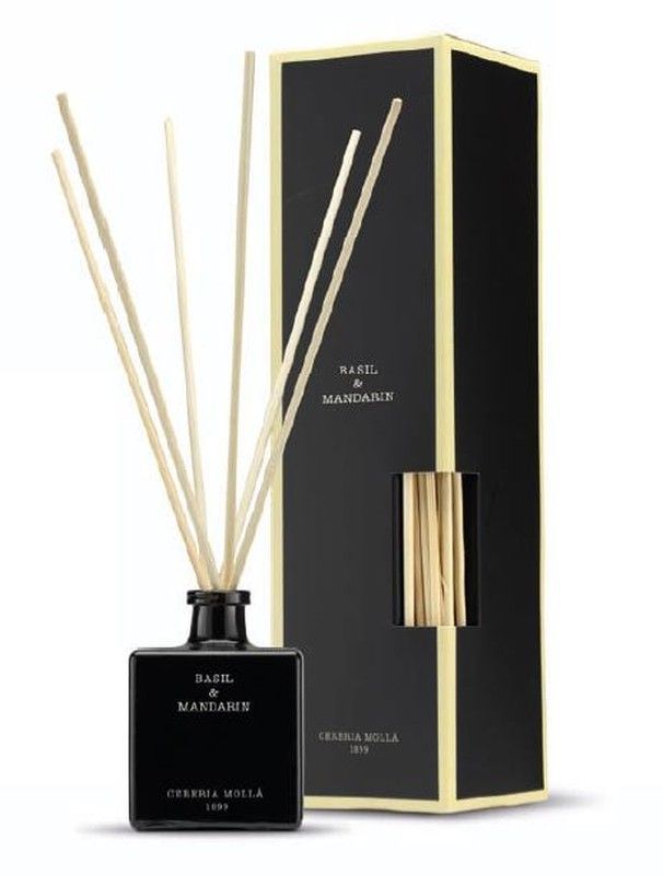 Mikado ambientador de 100 ml. Basil & Mandarin. Colección Boutique CERERIA MOLLA 1899.