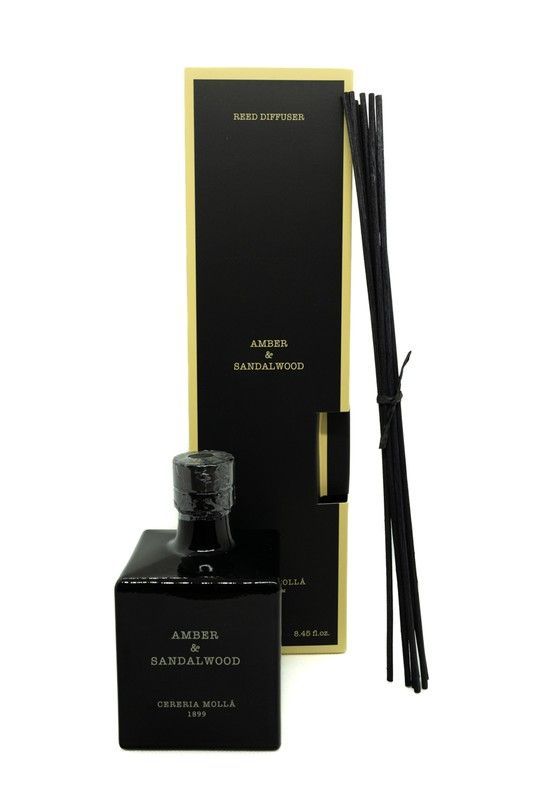 Mikado ambientador de 250ml. Amber & Sandalwood. Colección Boutique CERERIA MOLLA 1899.