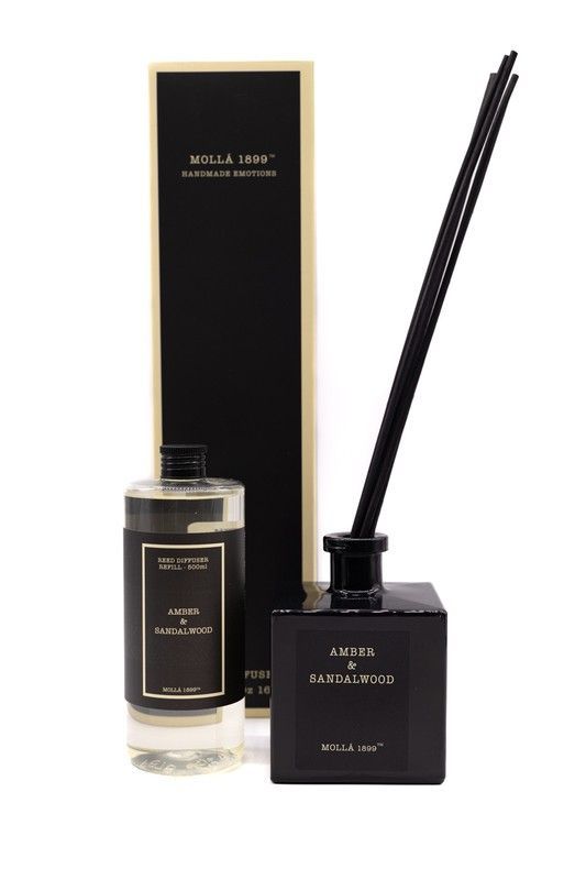Mikado ambientador de 500 ml. Amber & Sandalwood. Colección Boutique CERERIA MOLLA 1899.
