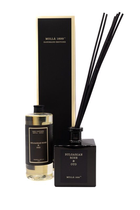 Mikado ambientador de 500 ml. Bulgarian Rose & Oud. Colección Boutique CERERIA MOLLA 1899.