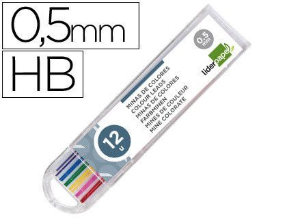 Minas Liderpapel Colores Surtidos de 0.5Mm Estuche de 12 Minas