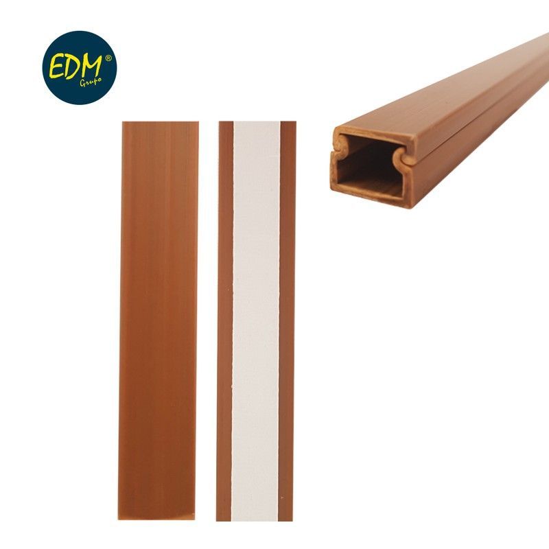 Mini canal adhesiva edm 2mts 12,7x11mm madera oscura precio por metro