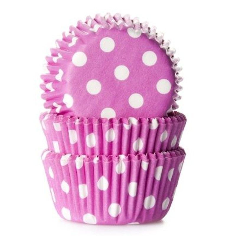 Mini cápsula cupcake lunares rosa 60 uds house of marie