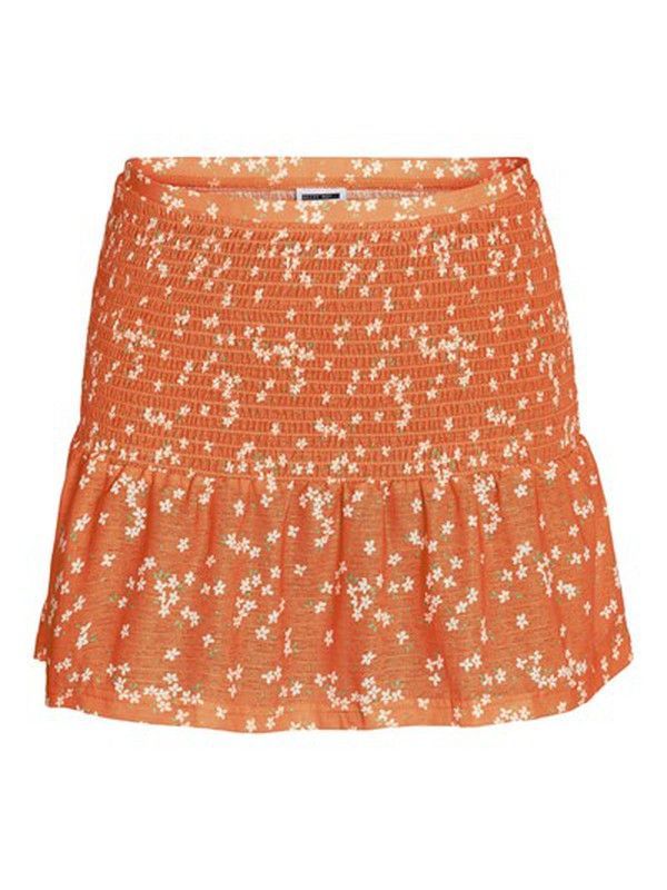 Mini con goma y estampado floral Noisy May Orange