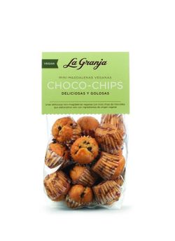 Mini magdalenas veganas con choco-chips 200g la granja
