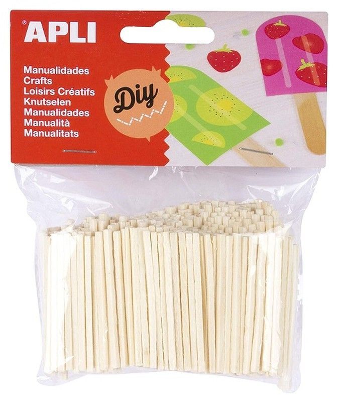 Mini palitos de madera natural 500 und.