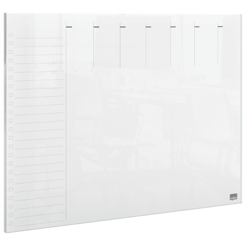 Mini planificador de pizarra acrílica transparente Nobo semanal A4 de sobremesa o montado en pared
