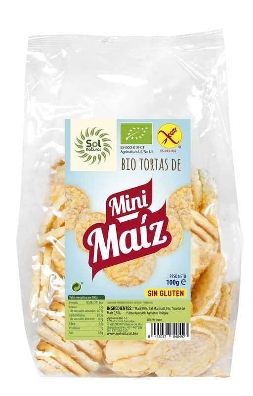 Mini Tortitas De Maiz Bio Sin Gluten 100 G