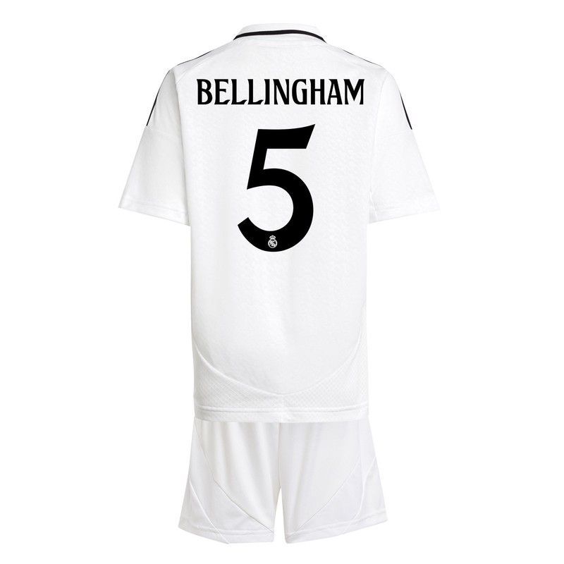 Miniconjunto primera equipación Bellingham 5 Real Madrid 24/25 Oficial Adidas Baby