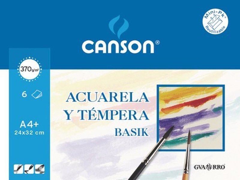 Minipack 6 láminas acuarela  y tempera guarro