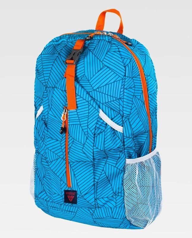 Mochila de color Estampado Azul+Naranja Fluor