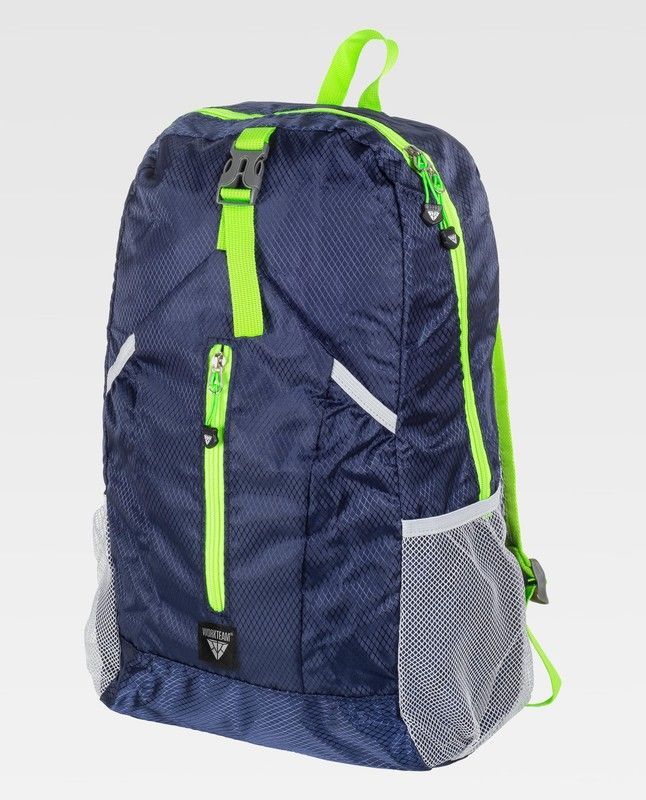 Mochila de color Marino+Verde Flúor