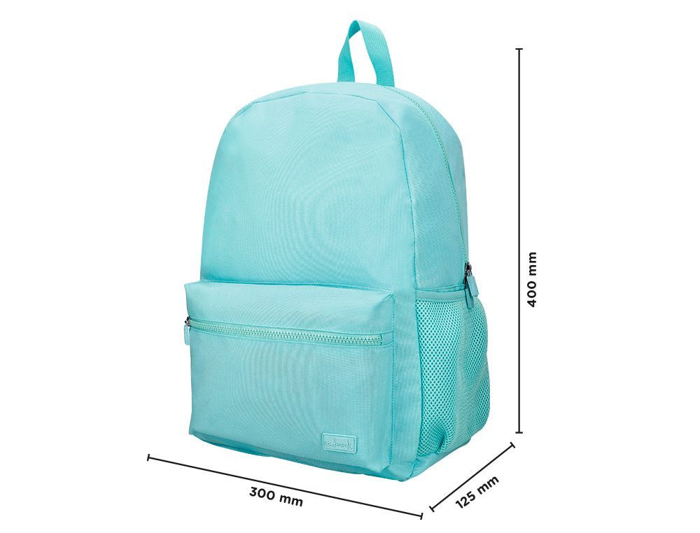 Mochila liderpapel core con compartimento lateral elastico turquesa 15 l 400x125x300 mm