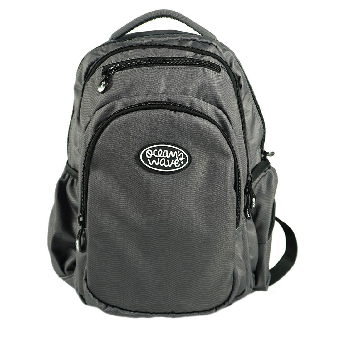 Mochila Multizipper Gris Olas