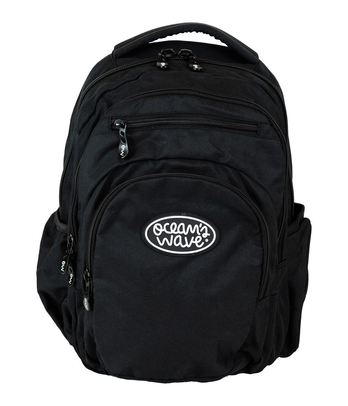 Mochila Multizipper Negra Lisa