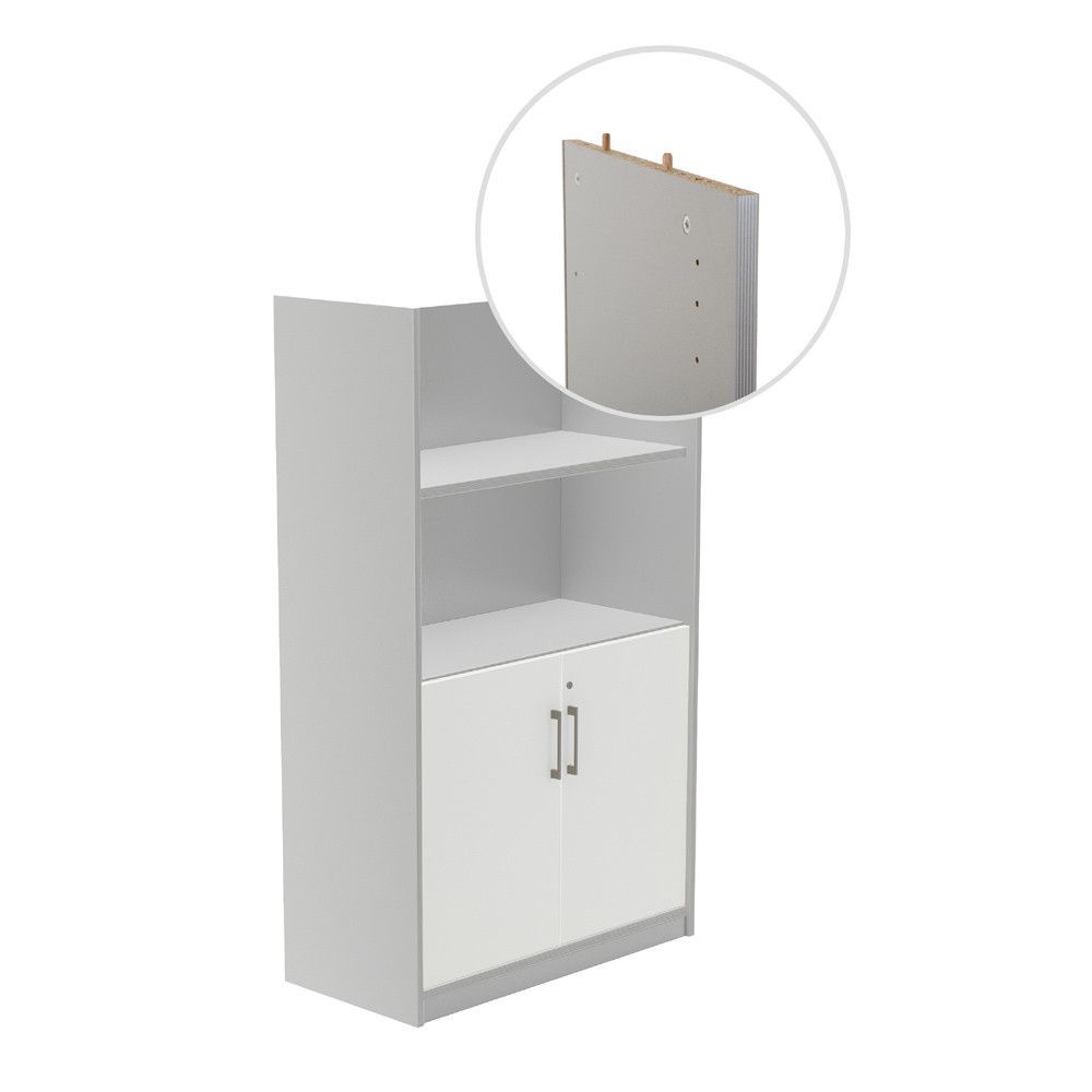 Modelo Kit Store 156 x 90 x 45 Estructura Aluminio/Puertas Blanco Sin Tapa