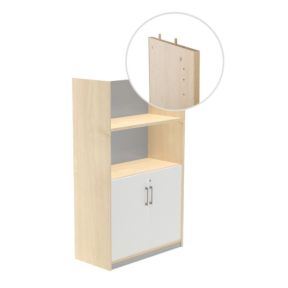 Modelo Kit Store 156 x 90 x 45 Estructura Haya/Puertas Blanco Sin Tapa