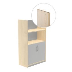 Modelo Kit Store 156 x 90 x 45 Estructura Haya/Puertas Gris Sin Tapa