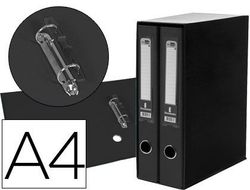 Modulo Liderpapel 2 Archivadores Folio 2 Anillas Mecanismo de Palanc 75Mm Negro