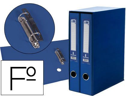 Modulo Liderpapel 2 Archivadores Folio 2 Anillas Mecanismo de Palanca 75Mm Azul