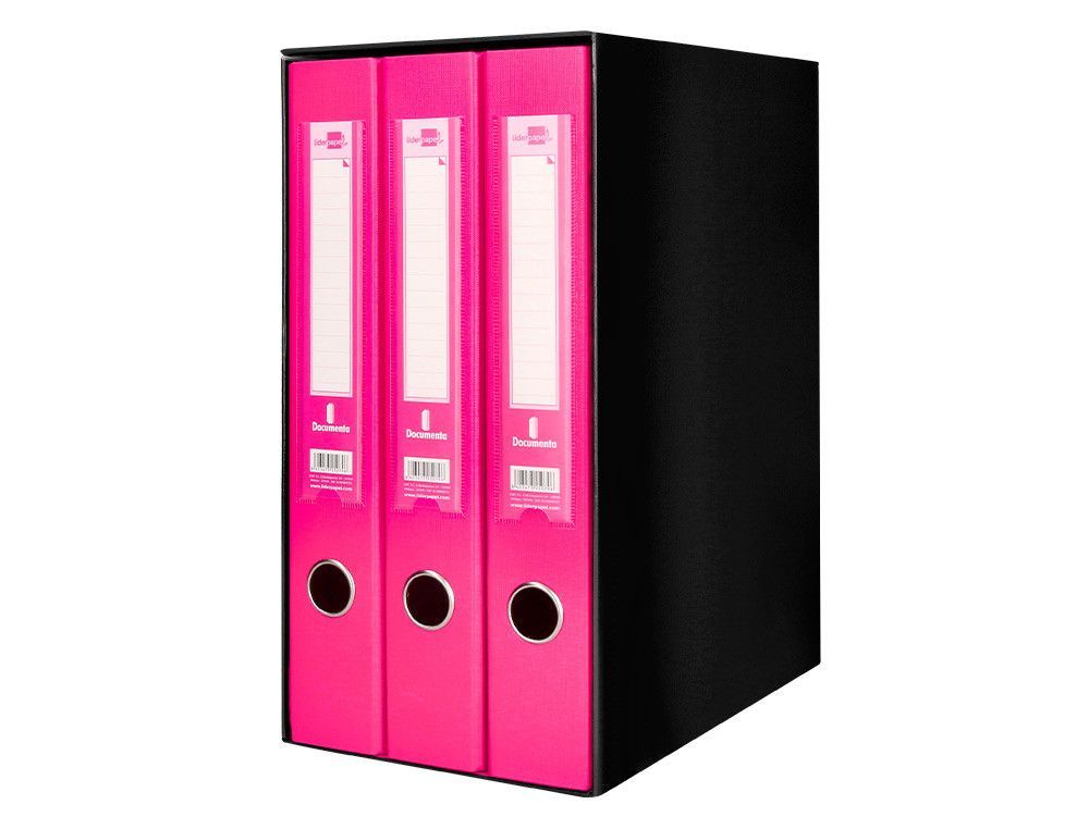 Modulo liderpapel 3 archivadores folio 2 anillas mecanismo de palanca 52mm rosa