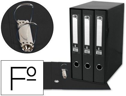 Modulo Liderpapel 3 Archivadores Folio 2 Anillas Mixtas 40Mm Negro