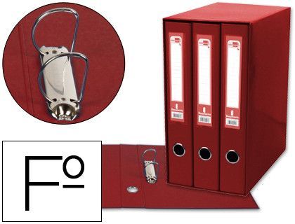 Modulo Liderpapel 3 Archivadores Folio 2 Anillas Mixtas 40Mm Rojo