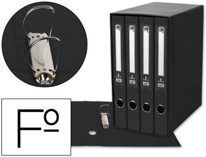 Modulo Liderpapel 4 Archivadores Folio 2 Anillas Mixtas 25Mm Negro