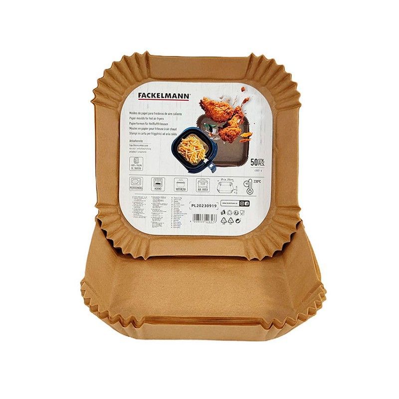 Molde Papel Airfryer Cuadrado 20Cm.50Un.